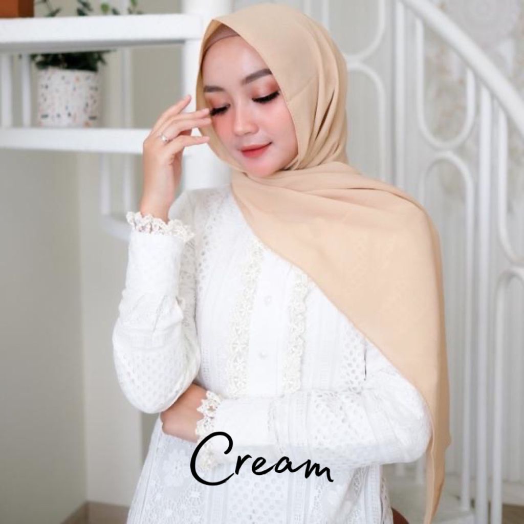 [COD] JILBAB PASHMINA SABYAN / DIAMOND STRECH / BAYAR DITEMPAT / HIJAB PASHMINA / KERUDUNG NYAMAN-Sabyan Cream