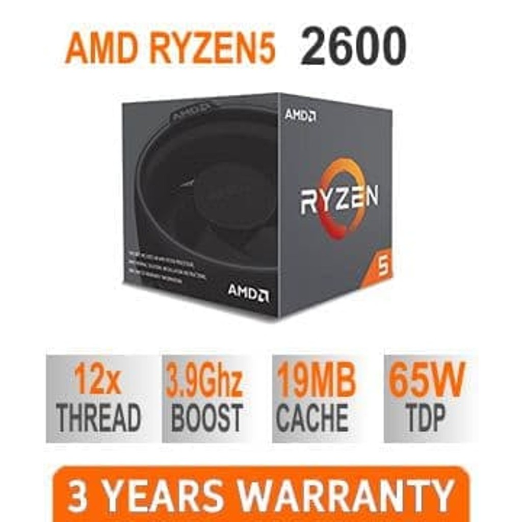AMD Processor RYZEN 5 - 2600 BOX Termurah