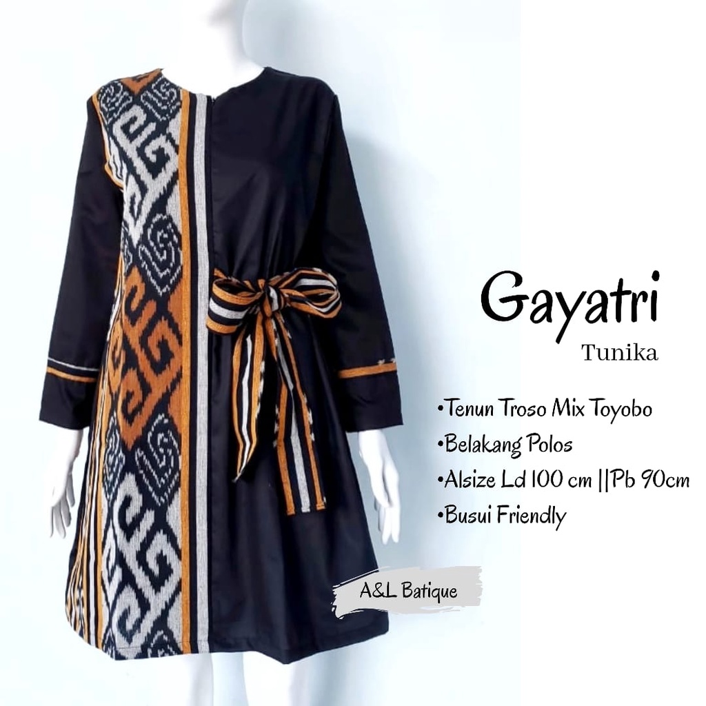 Batik Kerja Solo - Tunik Tenun Kombinasi Tenun Original Batik Kerja Batik Resmi Batik Kondangan Cant