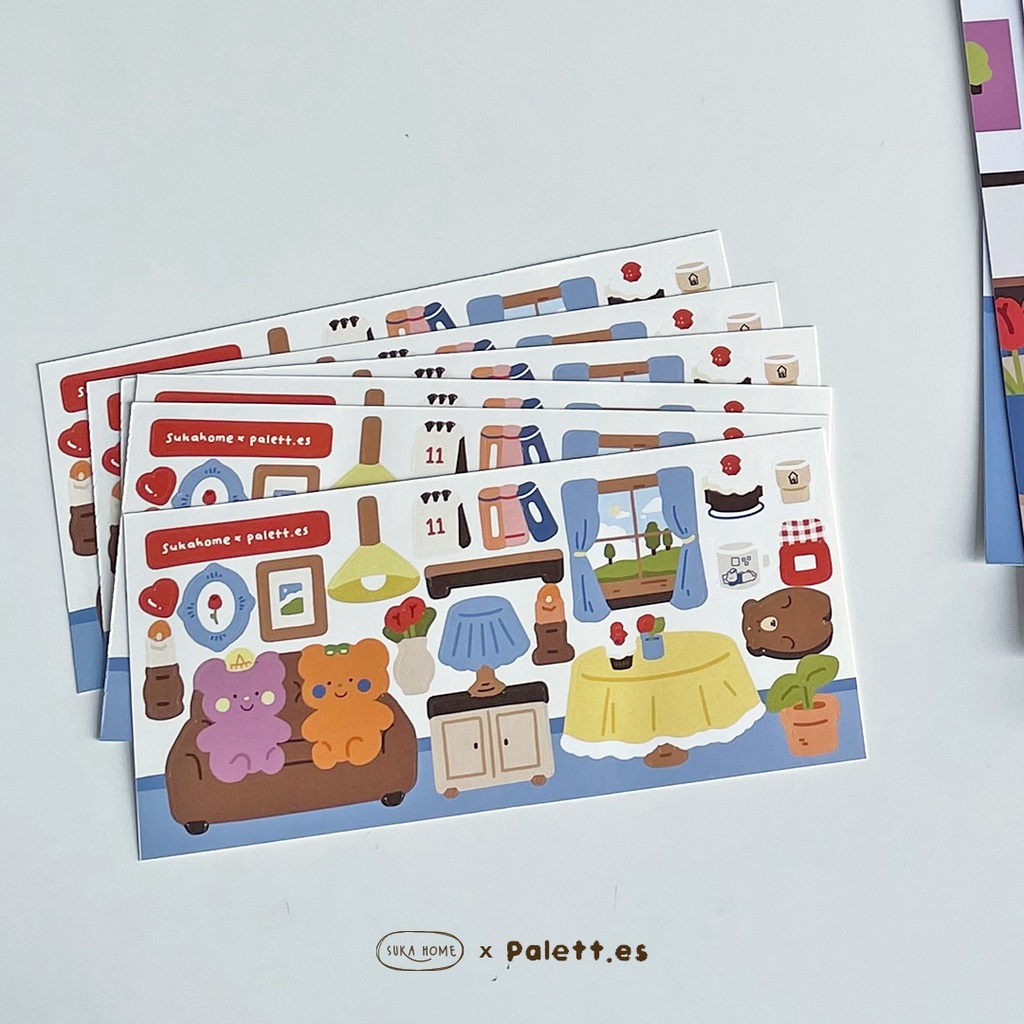 Sticker Sheets Art Print Deco Journaling Mini Wall Poster Wooden Easel - Suka Home x Palett.es Limited Stock