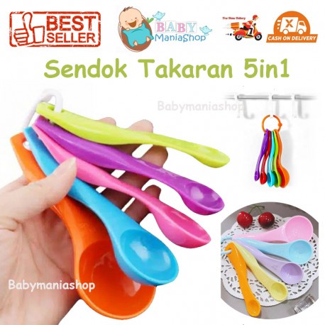 Sendok Takar 5in1 Takaran Ukur Measuring Spoon1 Set Isi 5 Sendok Obat Alat Baking Tools Bumbu Dapur