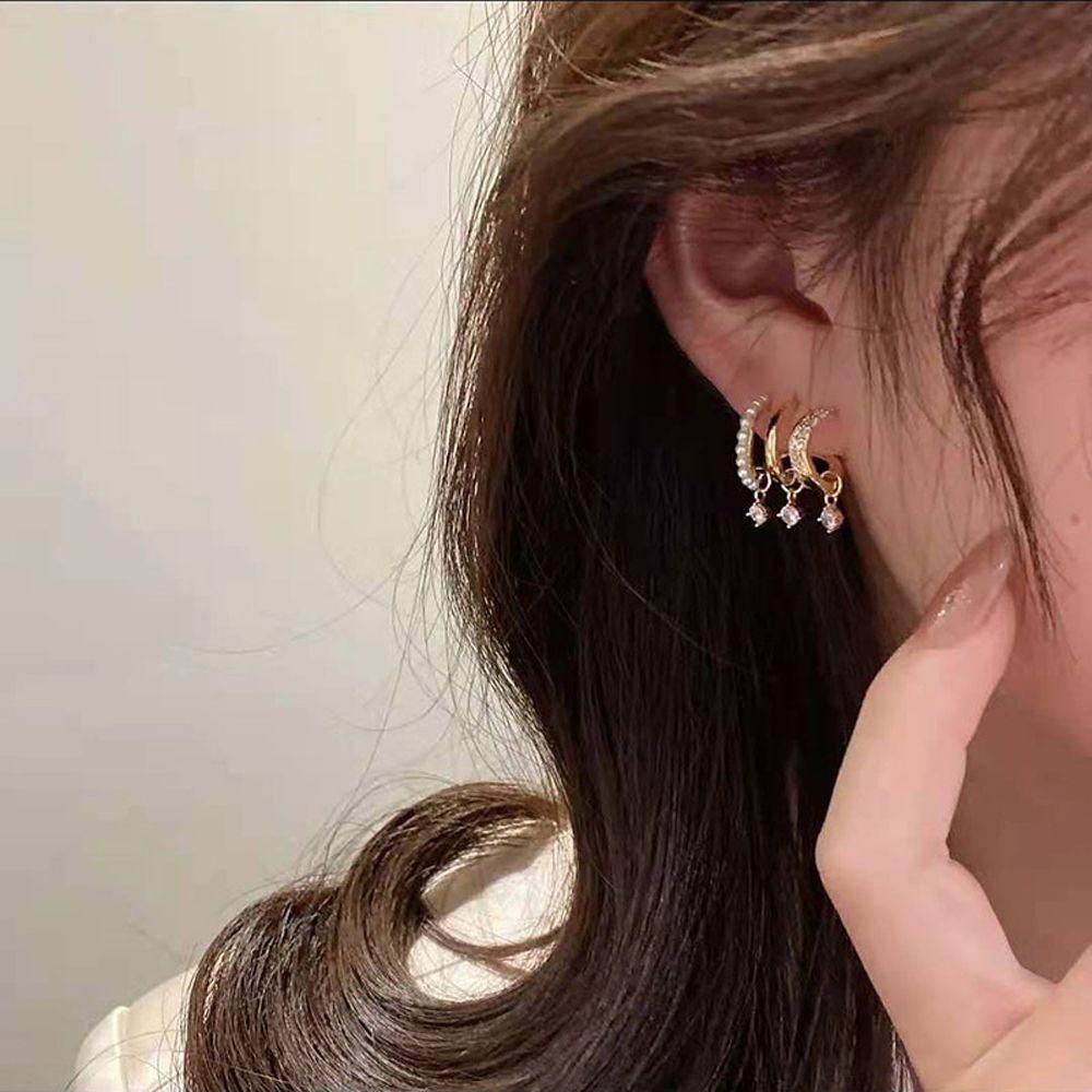 Needway   Wanita Anting Hoop Kepribadian Geometris Pesta Desain Fashion Rumbai Gadis Hadiah Anting Bentuk C