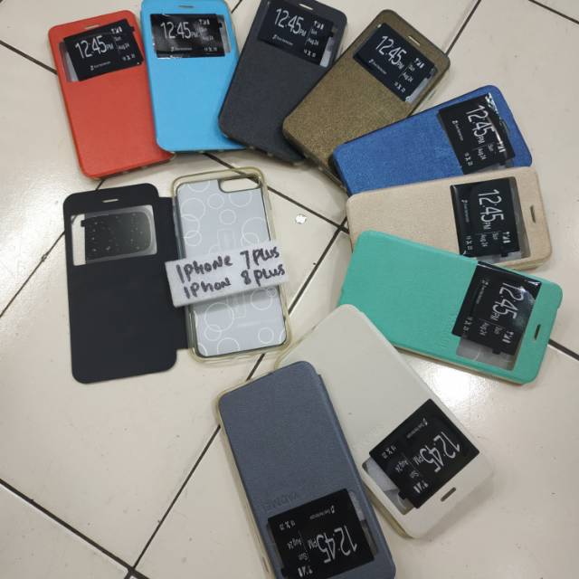 Flip case iPhon 7+ 7 plus 8+ 8 plus 5.5 flipcase book cover sarung buku buka tutup flipshell