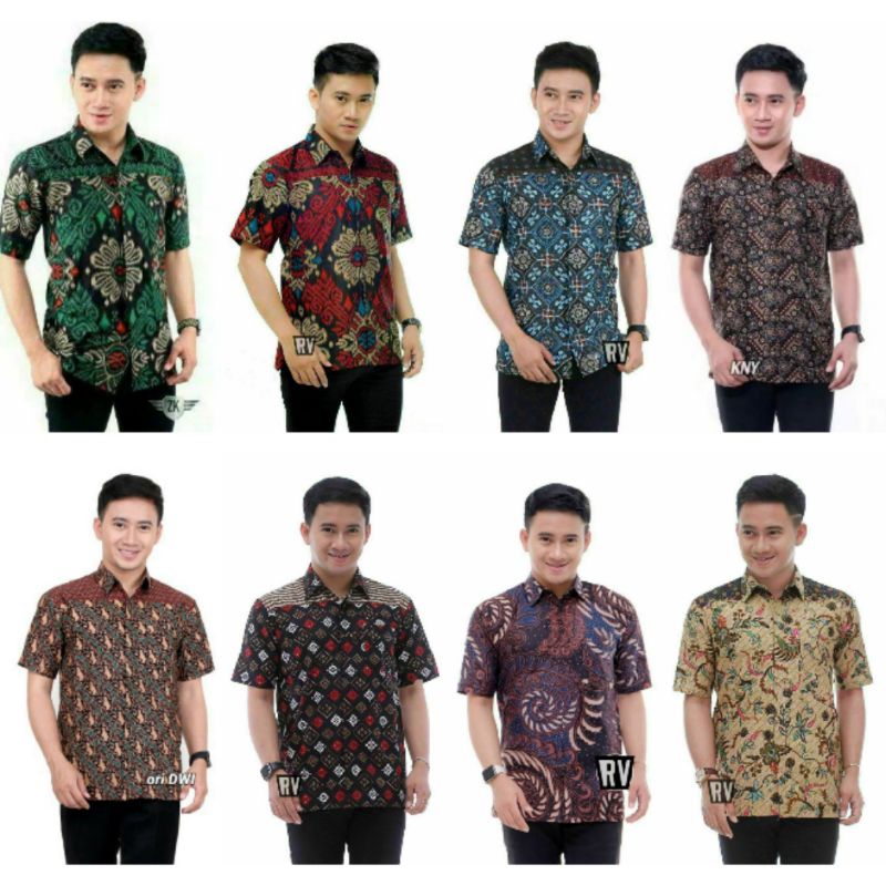 Baju Batik Lengan Pendek Pria Murah Original Hem Pendek Bswart Batik Hrb026