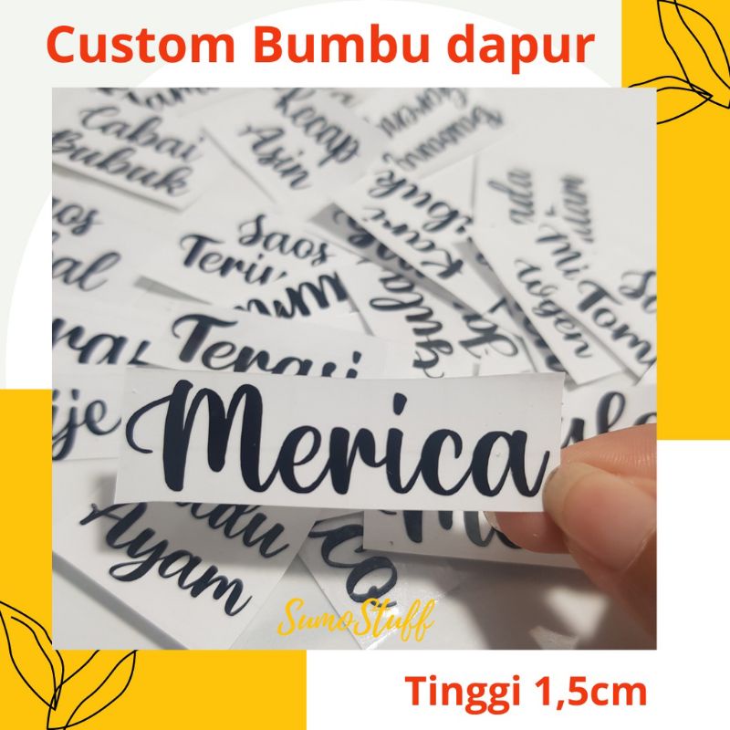 Stiker Bumbu Dapur Bisa Request Tulisan / Stiker Custom Bumbu dapur