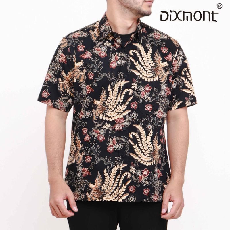 Dixmont Kemeja Pria Batik Pendek Hem BS01021