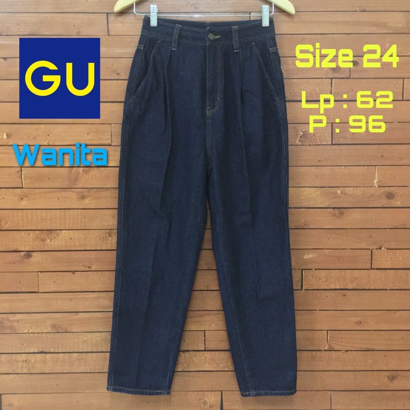 Celana Jeans High Waist Wanita GU (By Uniqlo) Size 24 -- [Kode 042]