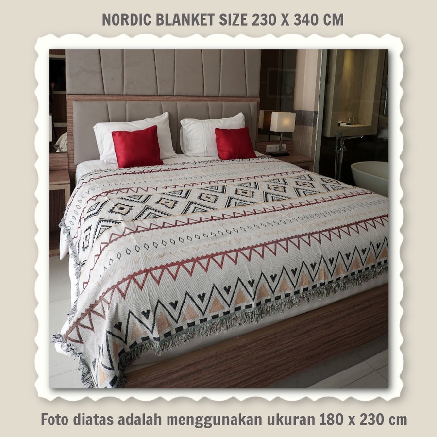 Nordic blanket Geometric 230 X 340 cm / throw blanket / Bedspread