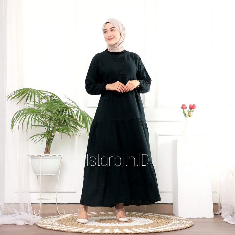 Homey dress polos /gamis polos rayon adem /homey dress plain by istarbith store