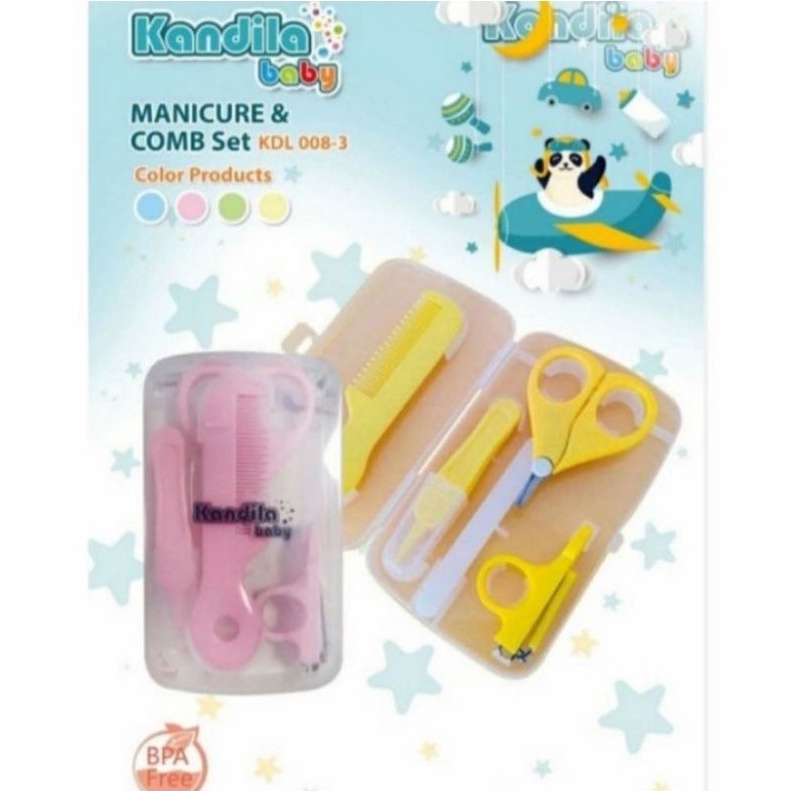 KANDILA Baby Manicure and Comb Set Gunting Kuku Kikir dan Sisir Bayi