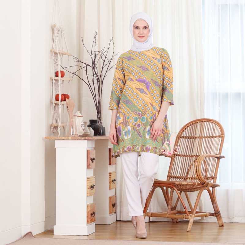 Atasan rayon, Tunik lengan kerut, polosan rayon , tunik all size