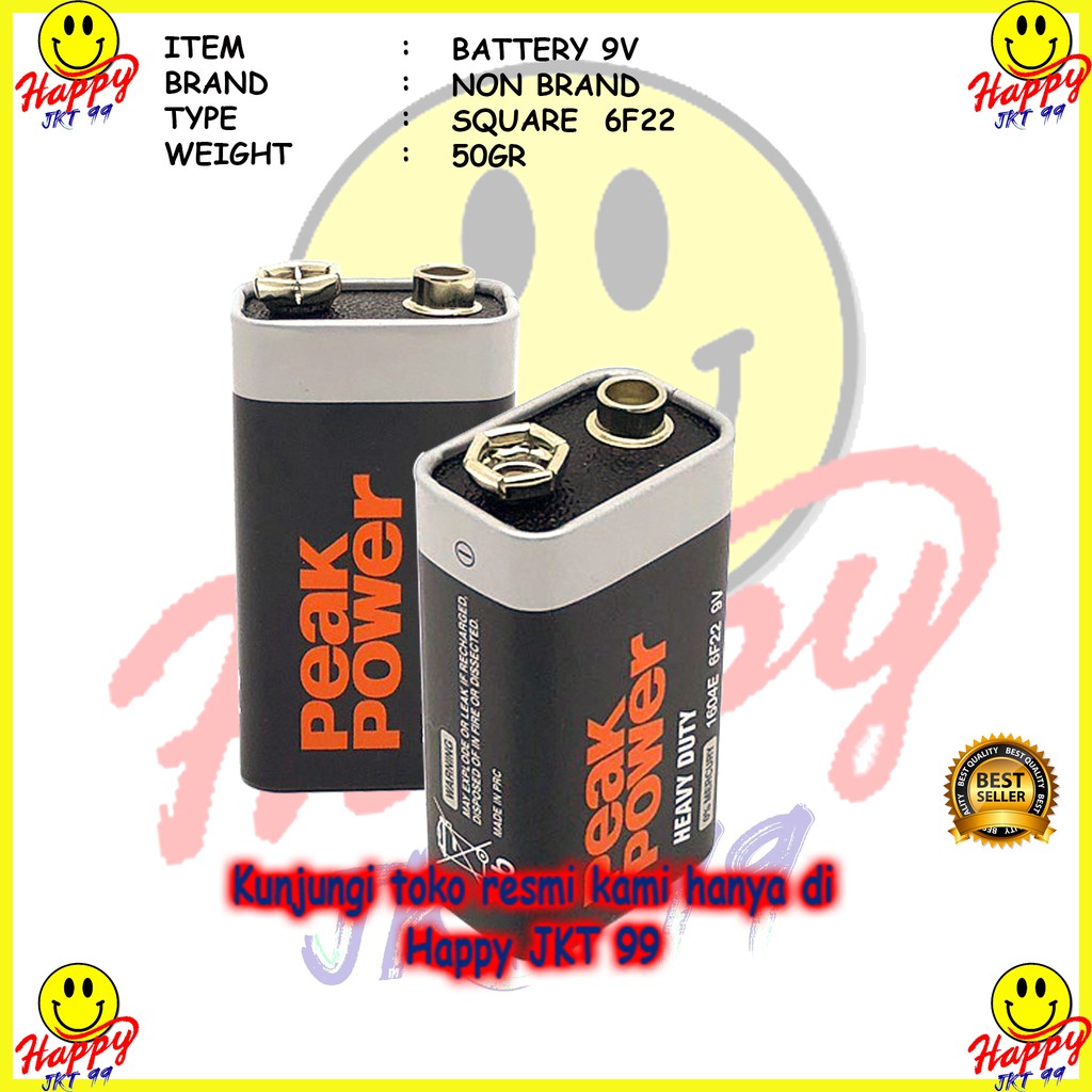 [ HAPPY JKT 99 ] BATERAI BATTERY PETAK KOTAK 9V 9 VOLT