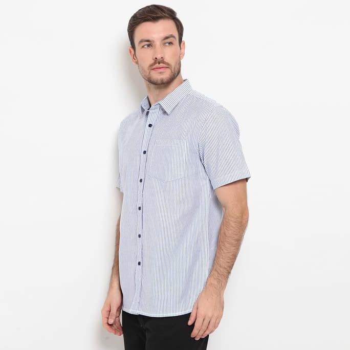 POLICE KEMEJA SALUR REGULAR FIT PRIA 601960504 BIRU - BIRU, M