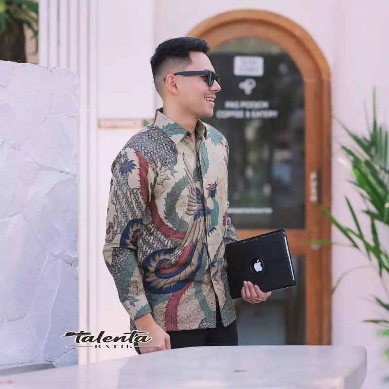 Batik batu Raden lengan panjang motif terbaru formal modern Batik keren pria lengan panjang bahan ka