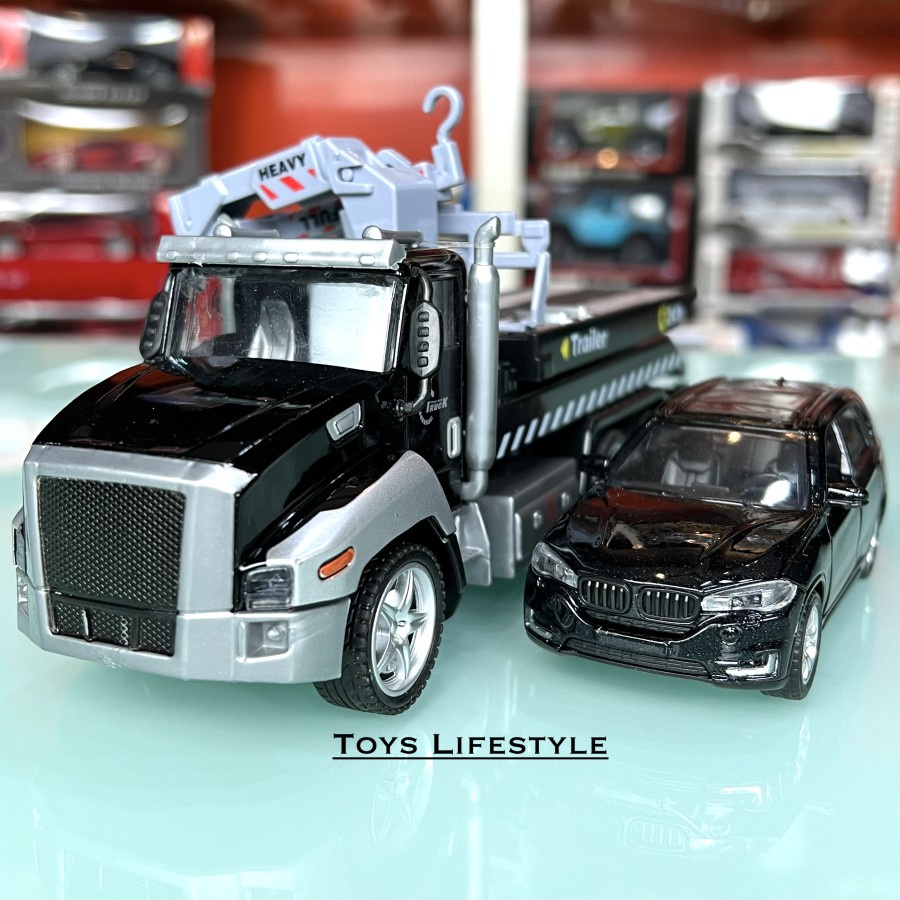 Mainan Mobil Diecast Anak Truk / Truck Pengangkut Mobil Sport SUV