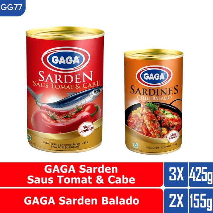 

Kaleng | Gaga Sarden Saus Tomat 425G Dan Gaga Sarden Balado 155G (Gg77)