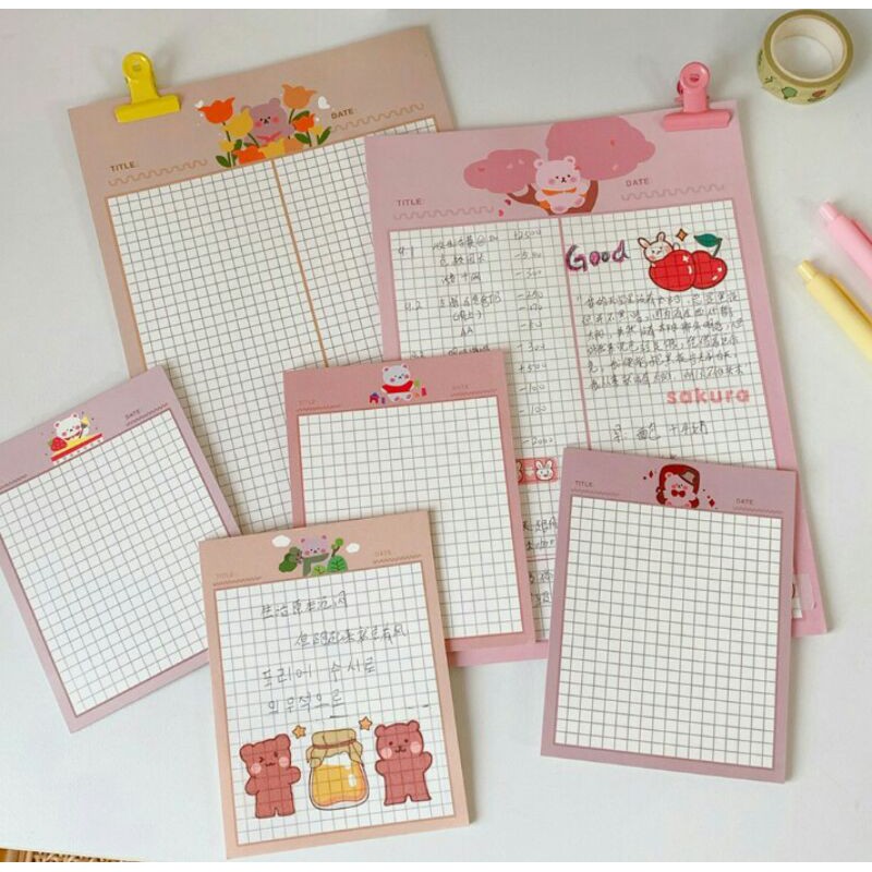 

Memo Post it Bentuk Kartun Beruang Gaya Korea Lucu Murah