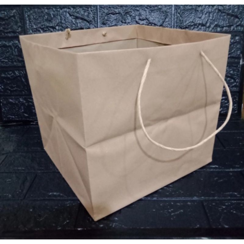 paper bag coklat untuk dus 22 x 22 jual per lusin