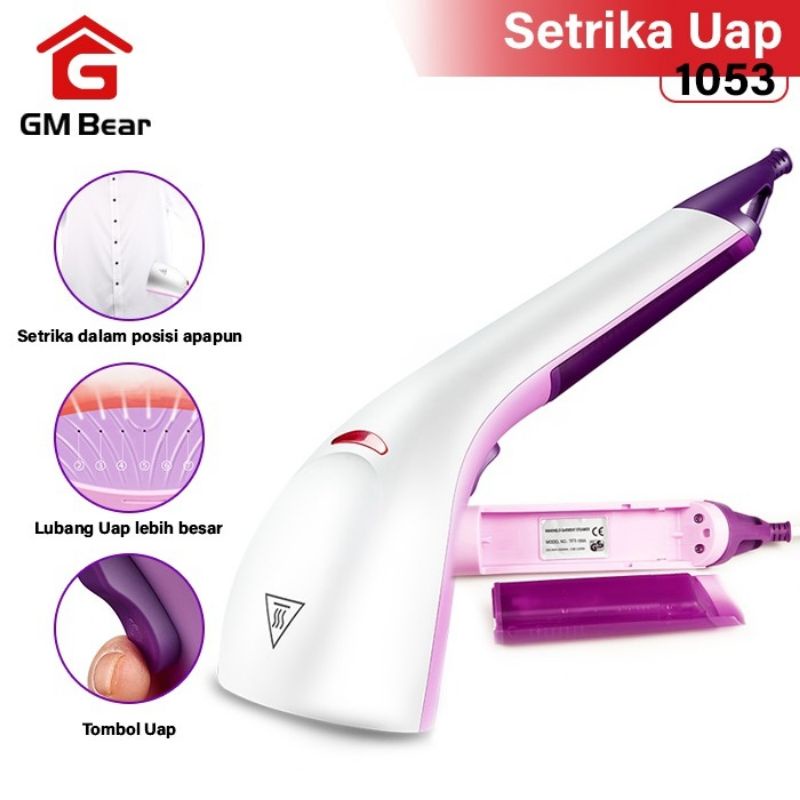 GM Bear Setrika Uap Genggam Fungsional 1053 - Steam Ironer Purple - Setrika Uap - RD MART