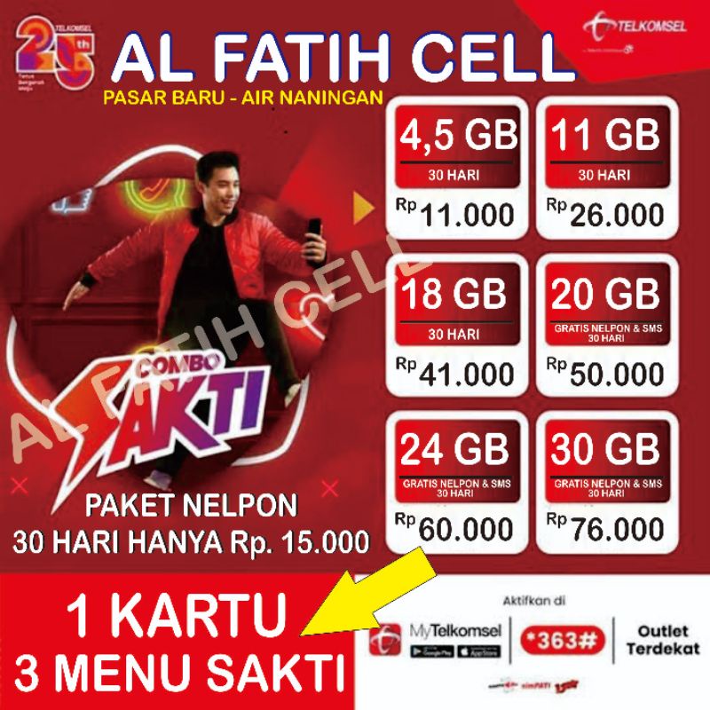 TELKOMSEL SAKTI 3 MENU SAKTI DALAM 1 KARTU