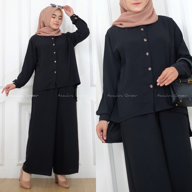 VIRA SET KULOT Ld116 - SetCel KULOT Crinkle Jumbo Oversize One Set Wanita / 365-6919