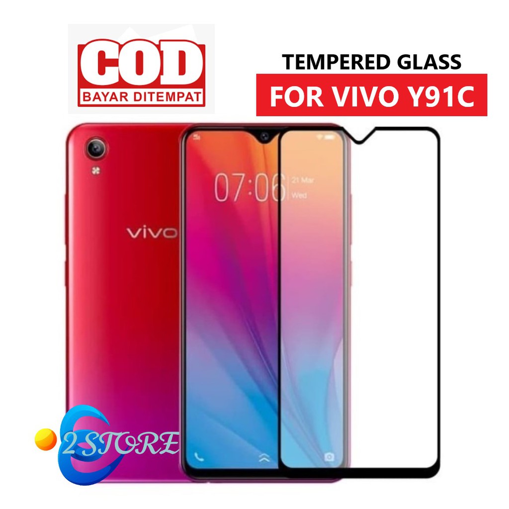 VIVO Y91C Tempered glass full pelindung layar antigores kaca VIVO Y91C