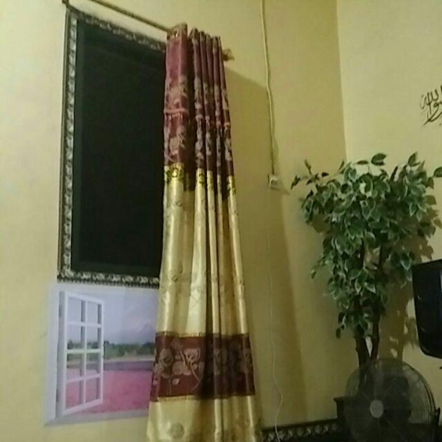 Gordyn Gorden Hordeng Prada (pr) Bunga Garis Emas