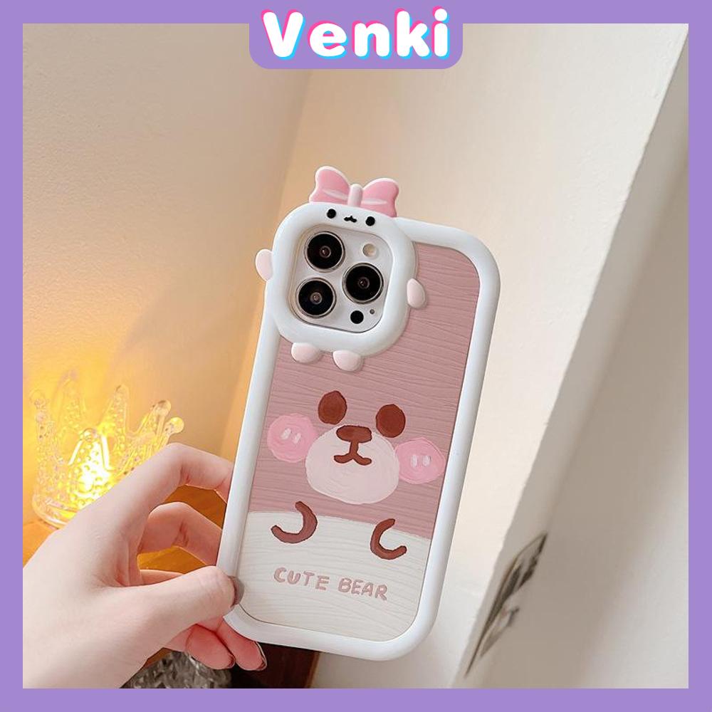 iPhone Case Silicone Soft Case Clear Case Airbag Shockproof Protection Camera Shiny Feel Bear Cartoon Cute Compatible For iPhone 11 Pro Max 13 Pro Max 12 Pro Max 7Plus xr XS Max