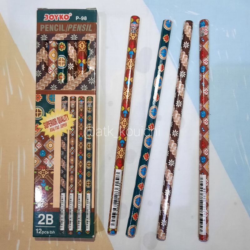 

PENSIL KAYU 2B KOMPUTER JOYKO MOTIF BATIK P-98 | PENSIL 2B JOYKO BATIK MURAH BERKUALITAS | PENSIL KAYU BISA UNTUK MEMBULATKAN LJK TERUJI KOMPUTER