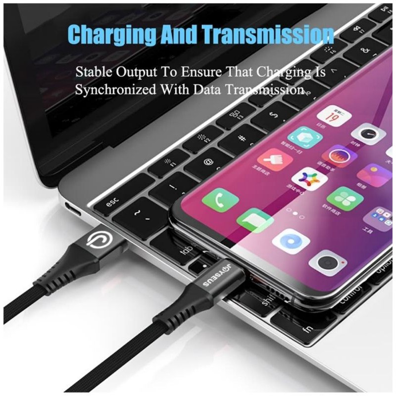 Joyseus Kabel Data Charger Micro USB - Type C - Lightning Panjang 30cm