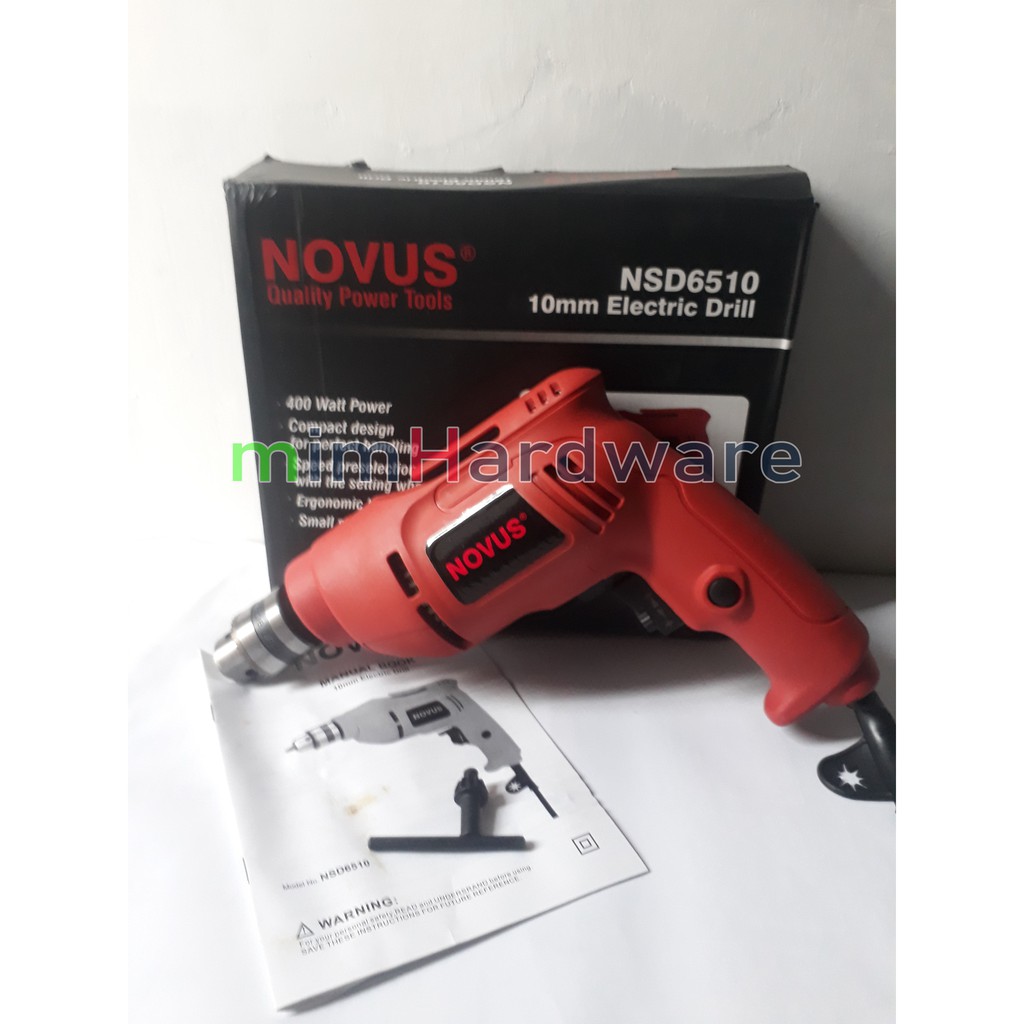 Mesin bor tangan listrik 10 mm bolak balik variabel speed murah Novus