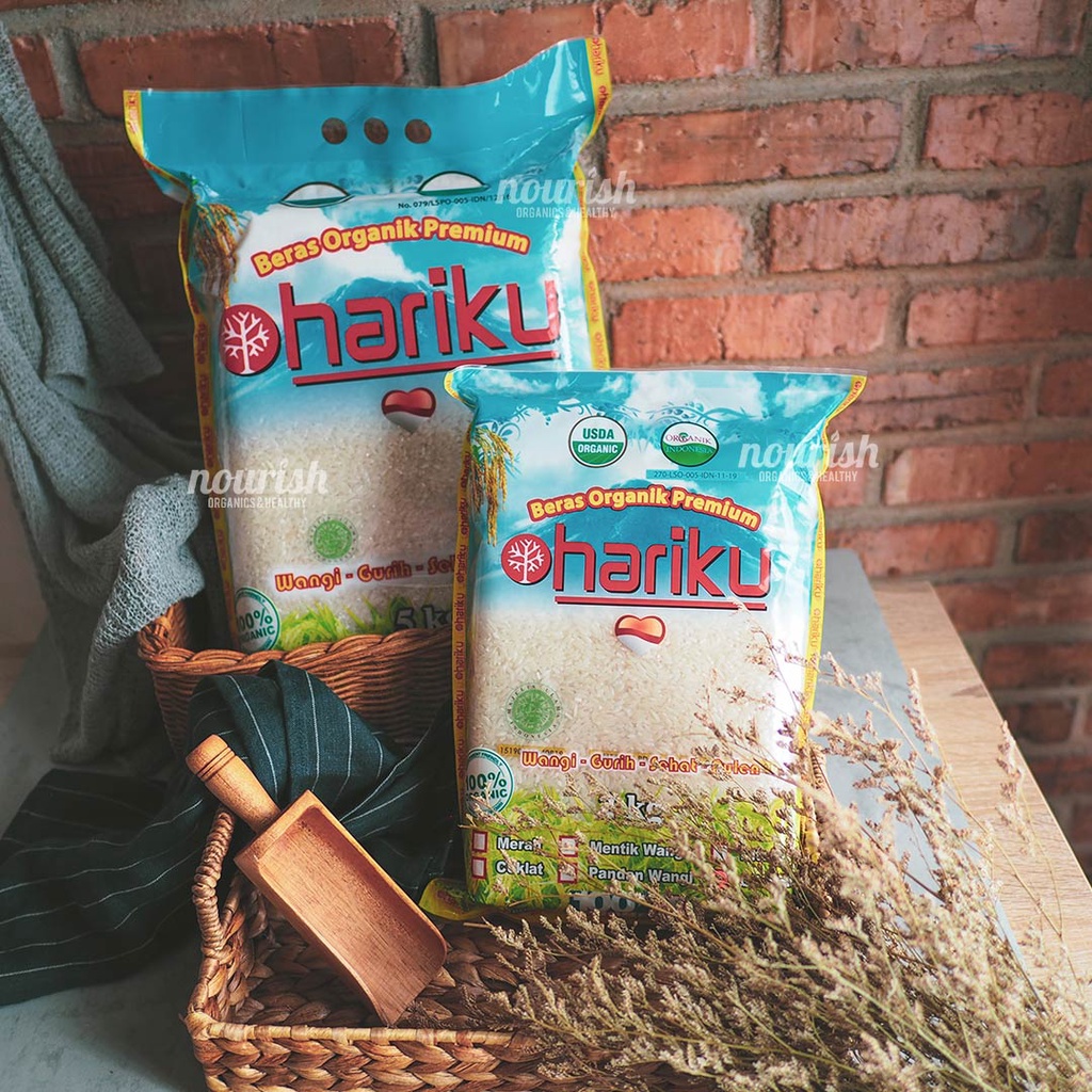 Hariku, Organic Ciherang White Rice 2 kg (Beras Ciherang Organik)