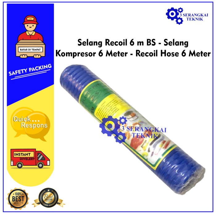 Selang Recoil 6 m BS - Selang Kompresor 6 Meter - Recoil Hose 6 Meter