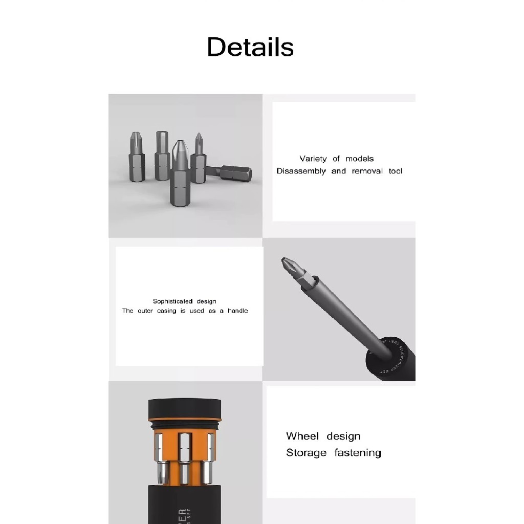 AKN88 - JIUXUN TOOLS Obeng Manual isi 18 Mata Obeng