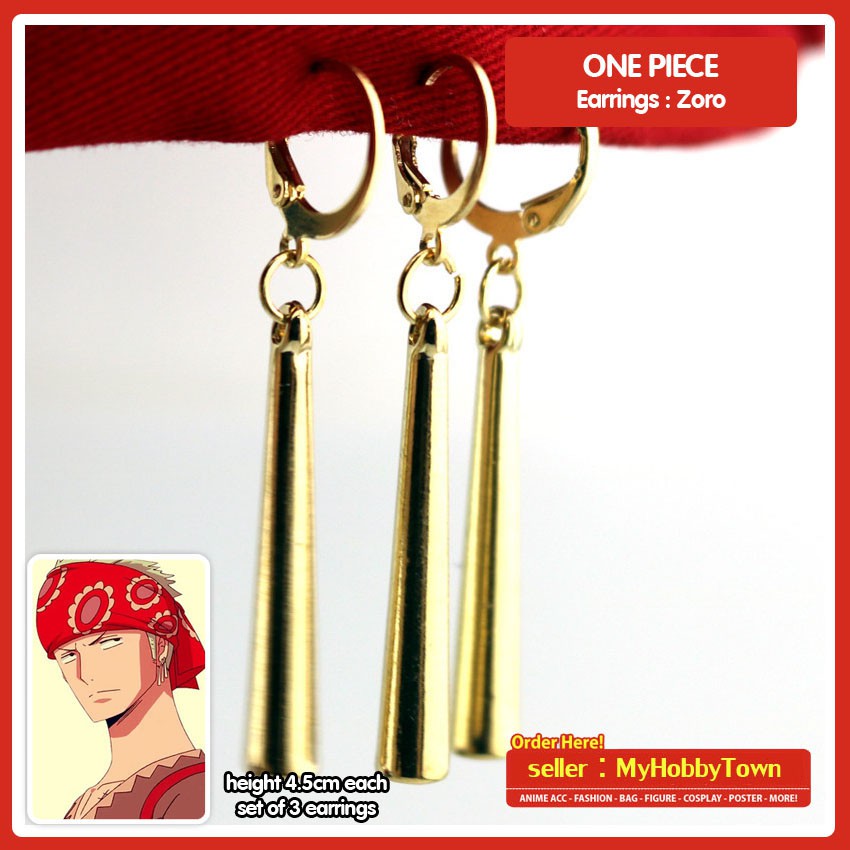 Anting Anime One Piece - Roronoa Zoro Cosplay