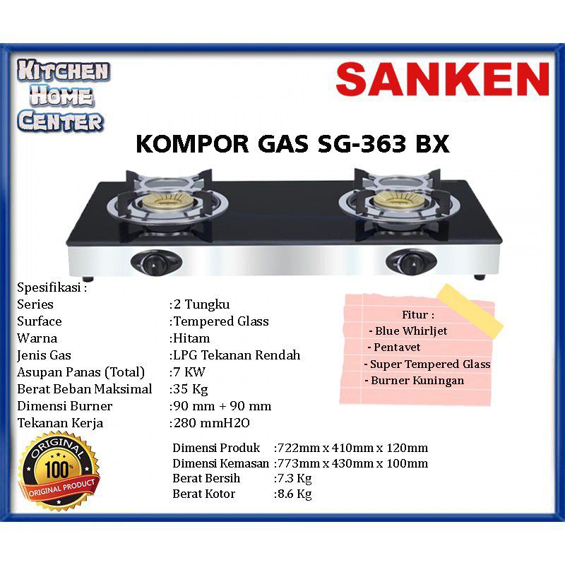 Sanken SG-363BX Kompor Gas [2 Tungku]