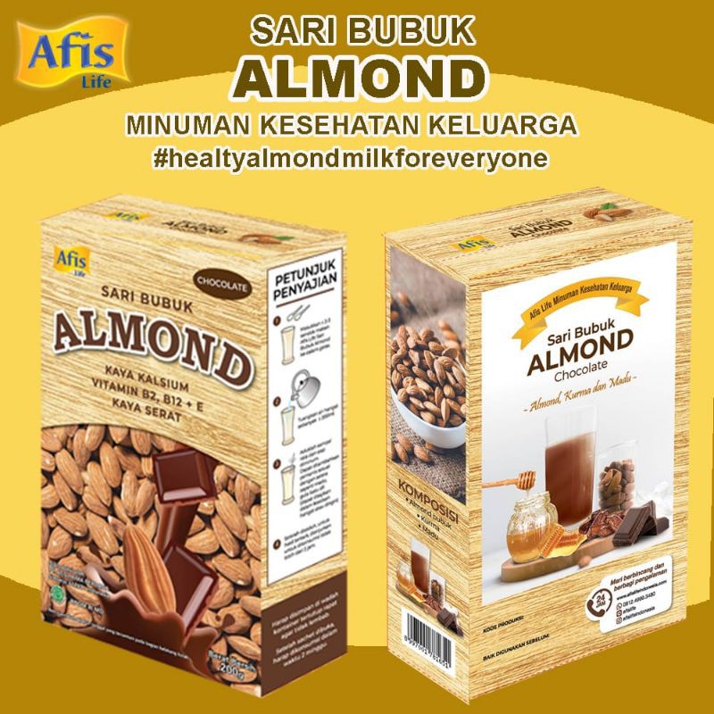 Afis Life Popimon Sari Bubuk Almond 200gr (MInuman Kesehatan Keluarga)