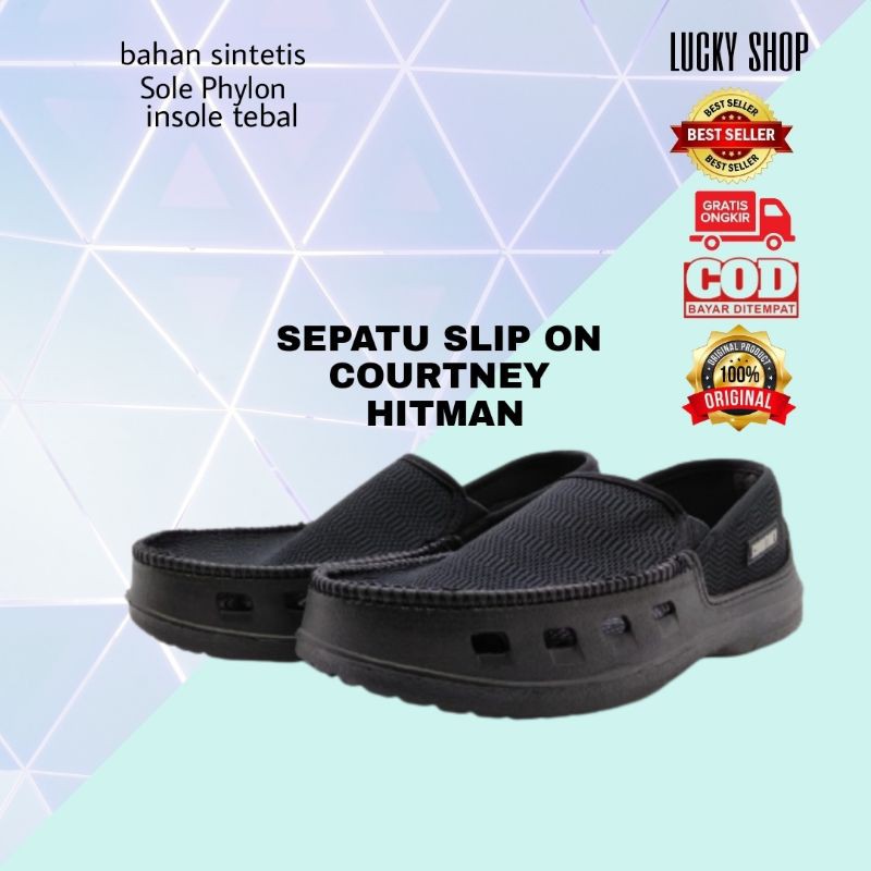 COURTNEY HITMAN SEPATU SLIP ON PRIA DEWASA PHYLON ANTI SLIP SEPATU PRIA COURTNEY HITMAN
