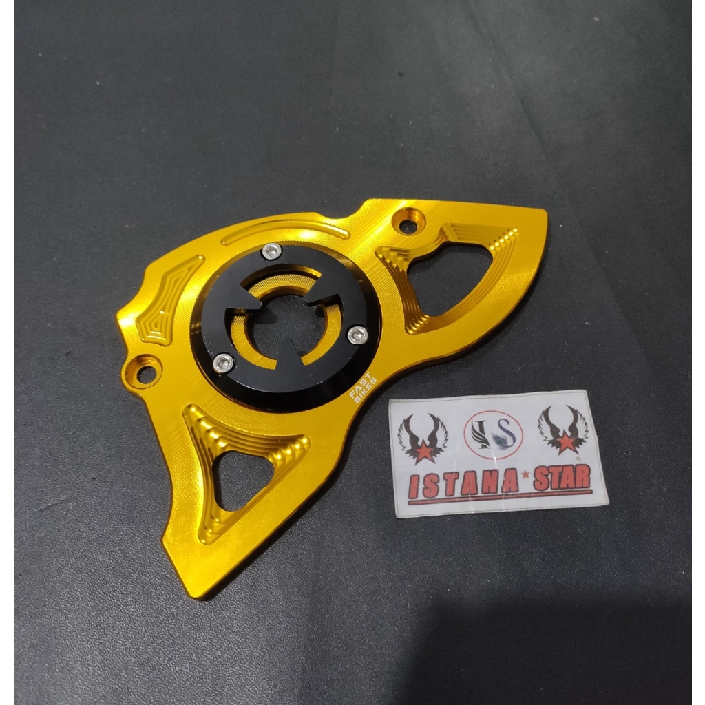 PROMO Cover Gear Depan Full CNC Vixion/MX King/R15 plus Step belakang