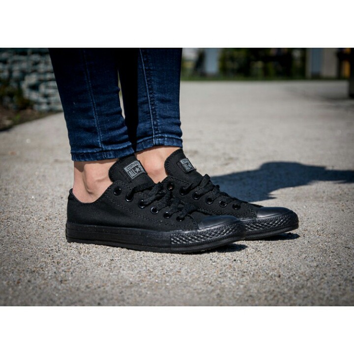 Converse Full Black Lunarlon low Termurah/hitam polos/sepatu sekolah