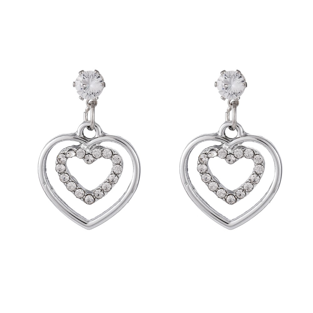 Anting wanita liontin jantung geometris Korea sederhana-4