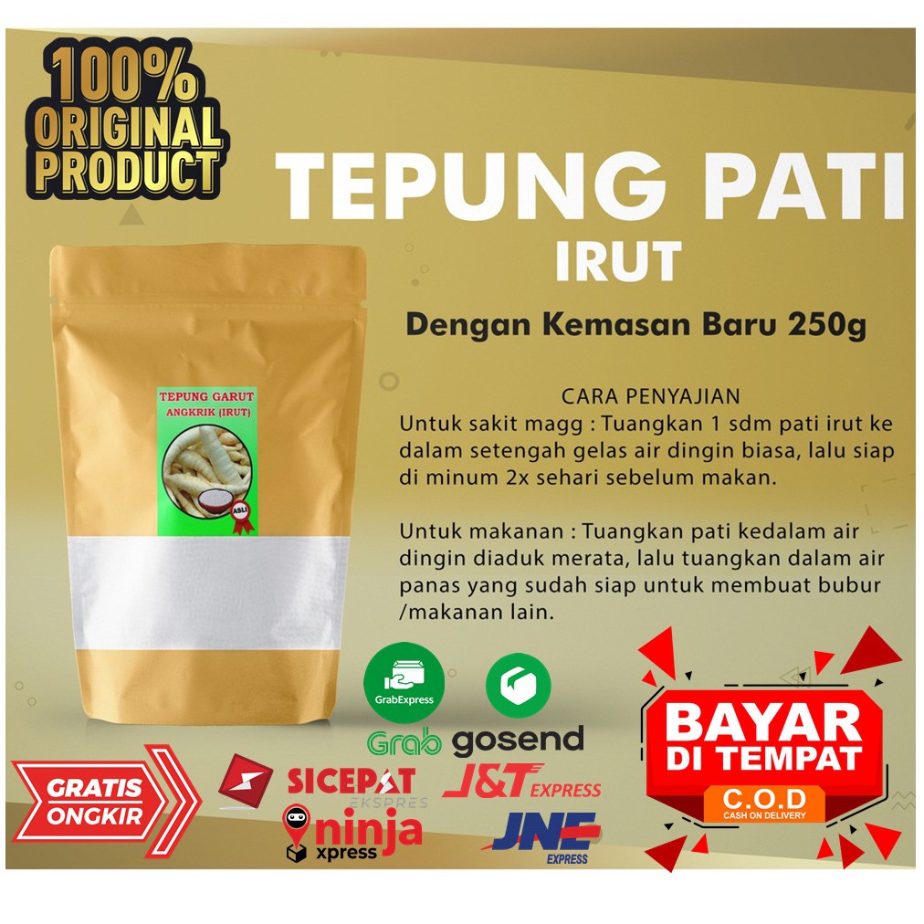

Pati irut asam lambung 250gr tepung pati angkrik maag kronis pati garut irut