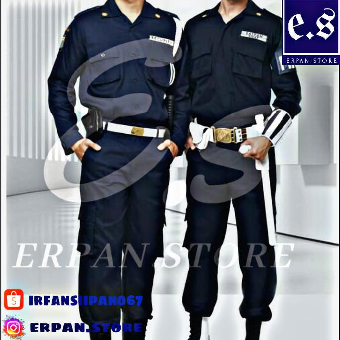 baju seragam pdl hitam & biru satpam security TERGOKIL