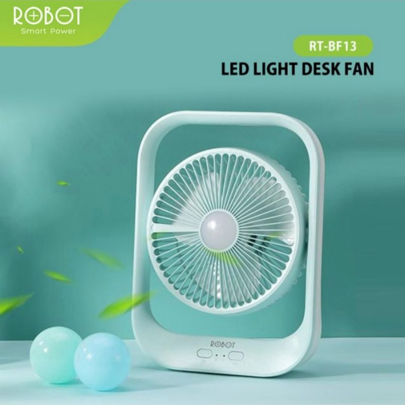 Robot RT-BF13 RTBF13 Kipas Angin Portable Fan USB 7 inch 4000mAh Rotateable with LED