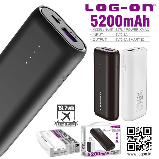 POWERBANK LOG ON POWER XMAX 5200 MAH