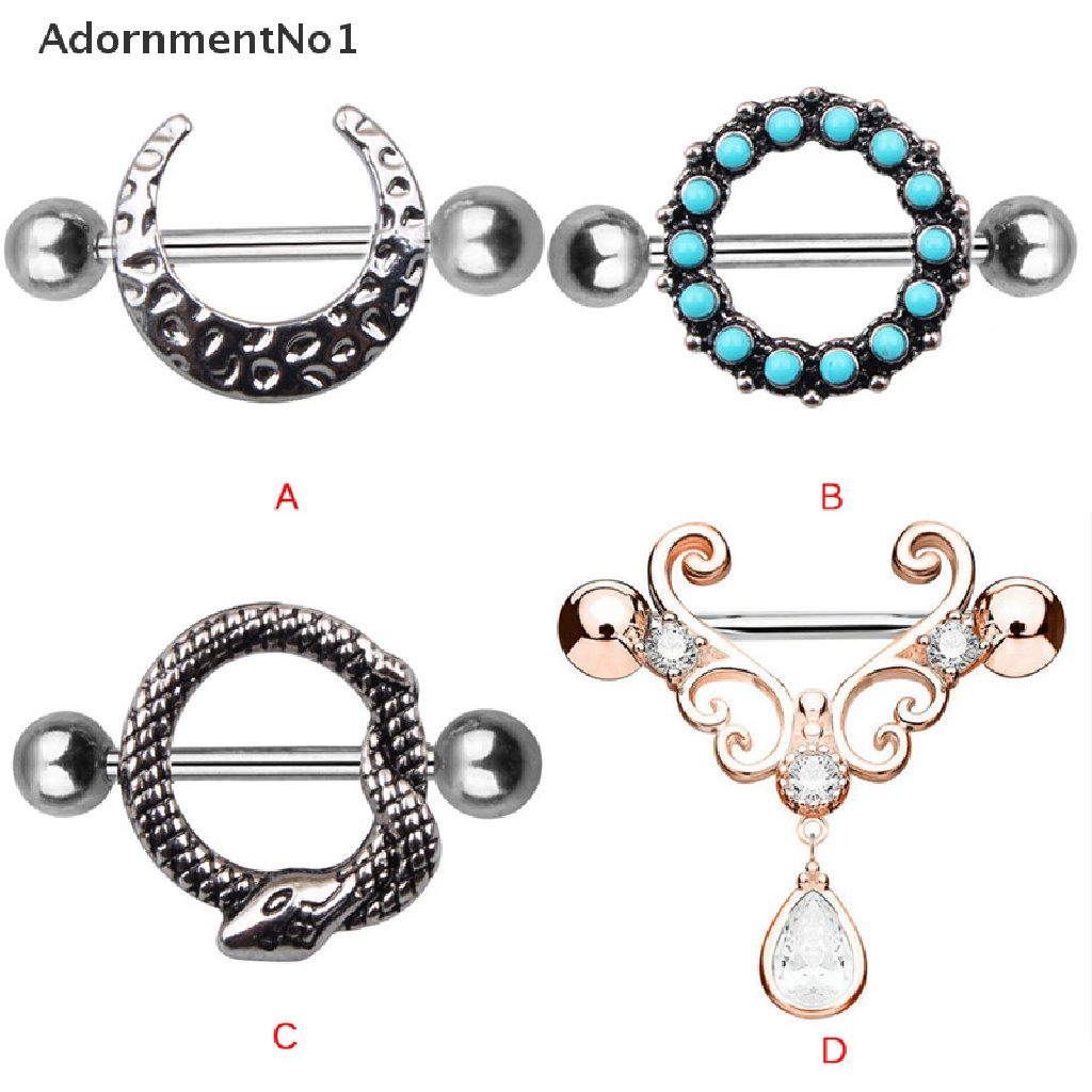 (AdornmentNo1) Anting Tindik Puting Bentuk Bulan Sabit Bahan Stainless Steel Untuk Wanita