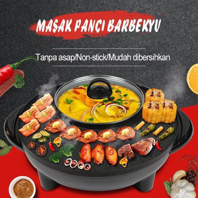 READY STOCK Multifungsi Electric Barbeque Oven Grill Smokeless Hot Pot Barbeque SX241