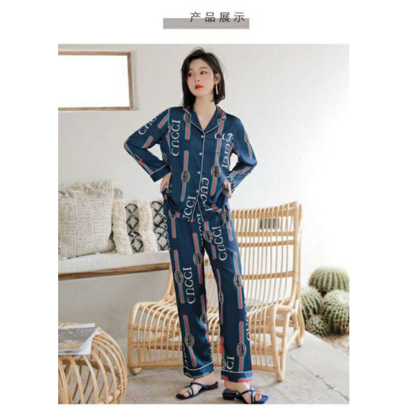 NC READY- SET PIYAMA BAJU TIDUR GUCCI GC Satin Wanita