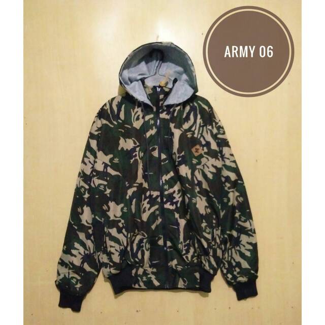 Jaket Motif Tentara doreng Parasut Bolak - Balik XXL