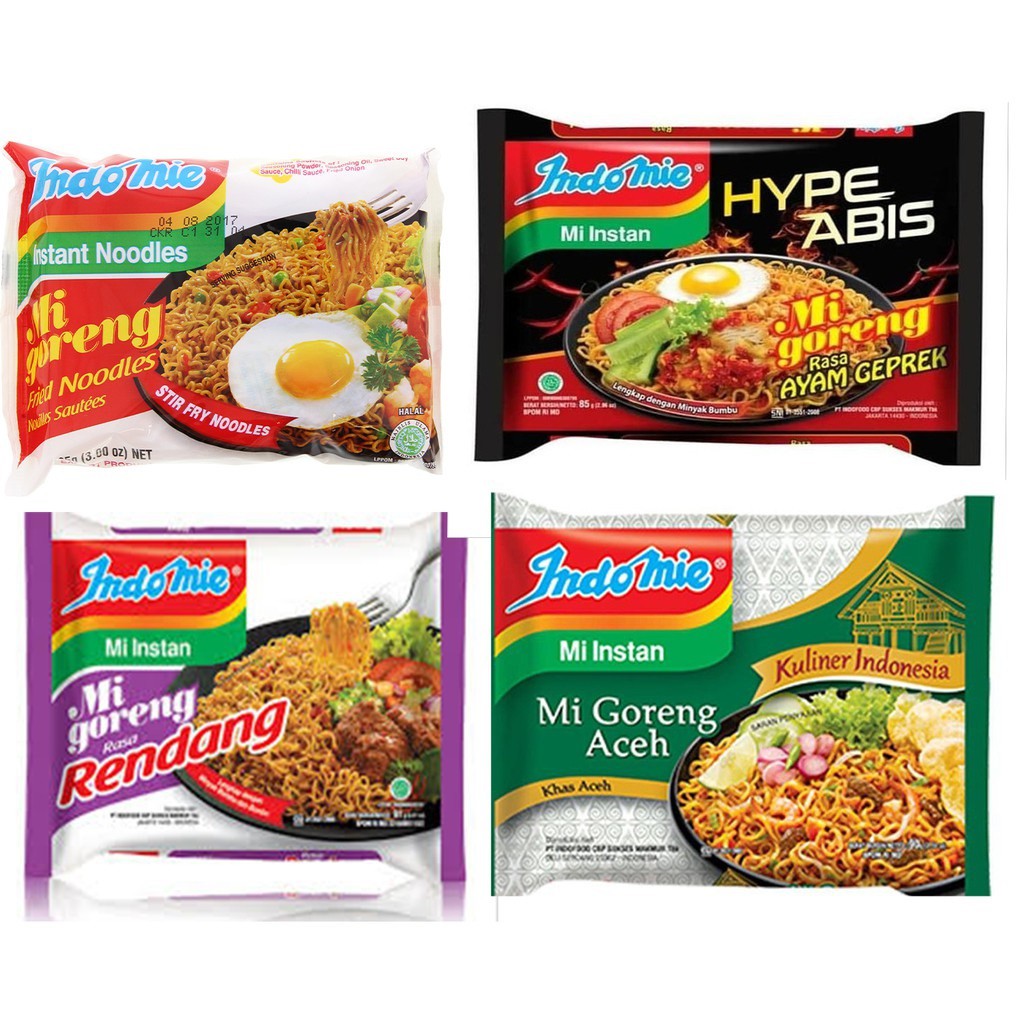 

mie instant Indomie goreng,goreng rendang,goreng aceh kari ayam